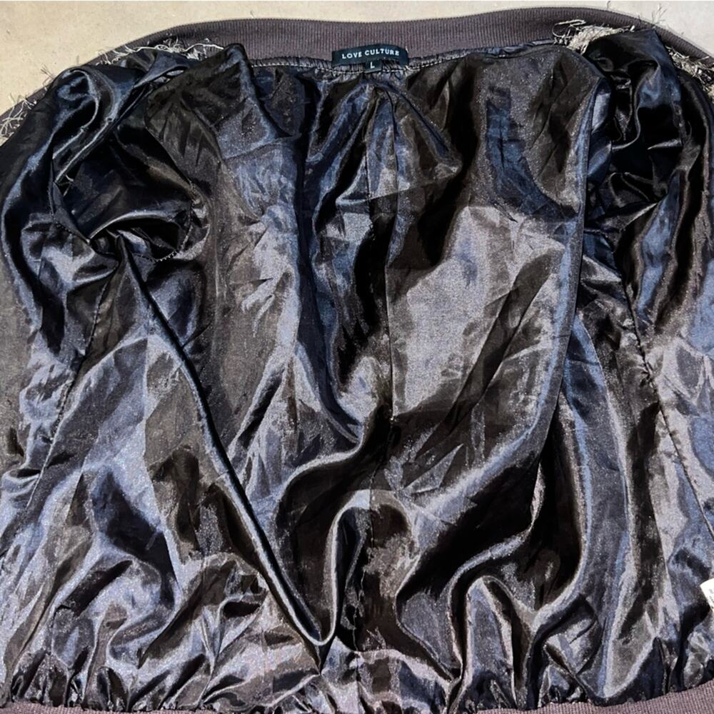 Lpve Culture faux fur leopard animal print zipper jacket size Large Like New - Picture 9 of 10